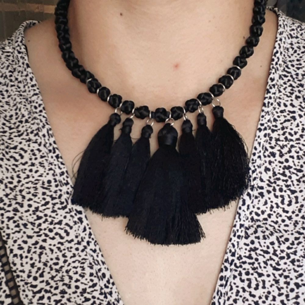 set of earrings and necklace